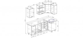 Кухня угловая Антрацит 2200х1000 (Стол. 38мм) в Ноябрьске - noyabrsk.ok-mebel.com | фото 2