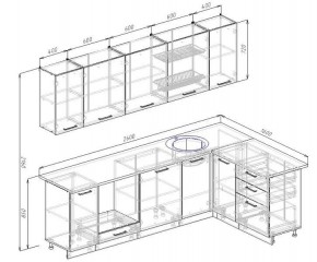 Кухня угловая Антрацит 2600х1600 (Стол. 38мм) в Ноябрьске - noyabrsk.ok-mebel.com | фото 2
