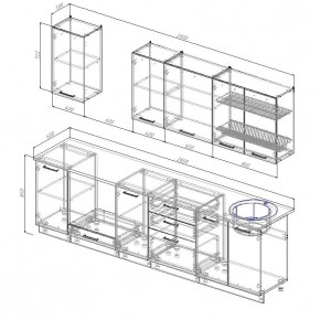 Кухонный гарнитур Графика 2800 (Стол. 26мм) в Ноябрьске - noyabrsk.ok-mebel.com | фото 2