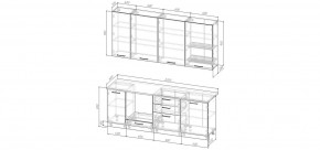 Кухонный гарнитур Меренга 2200 h950 (Стол. 26мм) в Ноябрьске - noyabrsk.ok-mebel.com | фото 2