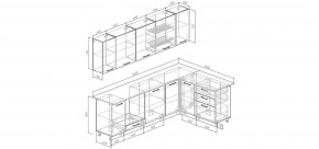 Кухонный гарнитур Меренга 2600*1600 (Стол. 26мм) в Ноябрьске - noyabrsk.ok-mebel.com | фото 2