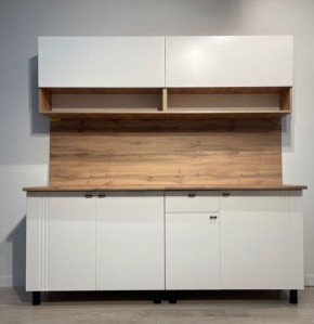 Кухонный гарнитур «Монако» 2.0 м Серия 2 МДФ с фрезеровкой (Дуб Золотой/Белый матовый) в Ноябрьске - noyabrsk.ok-mebel.com | фото 2