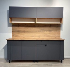 Кухонный гарнитур «Монако» 2.0 м Серия 2 МДФ с фрезеровкой (Дуб Золотой/Графит) в Ноябрьске - noyabrsk.ok-mebel.com | фото 3