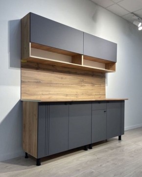 Кухонный гарнитур «Монако» 2.0 м Серия 2 МДФ с фрезеровкой (Дуб Золотой/Графит) в Ноябрьске - noyabrsk.ok-mebel.com | фото 4