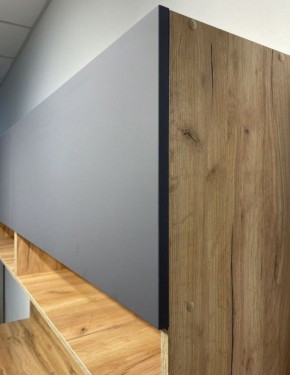 Кухонный гарнитур «Монако» 2.0 м Серия 2 МДФ с фрезеровкой (Дуб Золотой/Графит) в Ноябрьске - noyabrsk.ok-mebel.com | фото 6