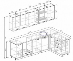 Кухонный гарнитур угловой Бланка 2600х1600 (Стол. 26мм) в Ноябрьске - noyabrsk.ok-mebel.com | фото 2