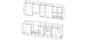 Кухонный гарнитур Умбра 3000 h950 (Стол. 38мм) в Ноябрьске - noyabrsk.ok-mebel.com | фото 2