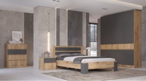 ЛЕНОРА Спальный гарнитур (модульный) графит в Ноябрьске - noyabrsk.ok-mebel.com | фото