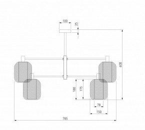 Люстра на штанге Eurosvet Voile 30191/6 черный в Ноябрьске - noyabrsk.ok-mebel.com | фото 3