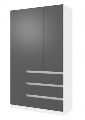ПАРУС Шкаф 3х- ств. 1200 (белый/графит) в Ноябрьске - noyabrsk.ok-mebel.com | фото