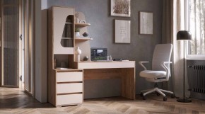 ПИФАГОР Стол компьютерный (дуб вотан/кашемир) в Ноябрьске - noyabrsk.ok-mebel.com | фото