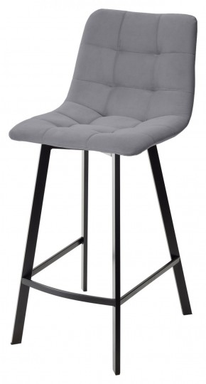 Полубарный стул CHILLI-QB SQUARE серый #27, велюр / черный каркас (H=66cm) М-City в Ноябрьске - noyabrsk.ok-mebel.com | фото 1