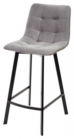 Полубарный стул CHILLI-QB SQUARE светло-серый #26, велюр / черный каркас (H=66cm) М-City в Ноябрьске - noyabrsk.ok-mebel.com | фото 1