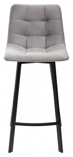 Полубарный стул CHILLI-QB SQUARE светло-серый #26, велюр / черный каркас (H=66cm) М-City в Ноябрьске - noyabrsk.ok-mebel.com | фото 3