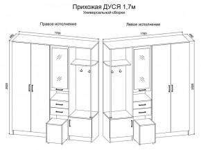 Прихожая Дуся 1.7 УНИ (Дуб Бунратти/Белый Бриллиант) в Ноябрьске - noyabrsk.ok-mebel.com | фото 2