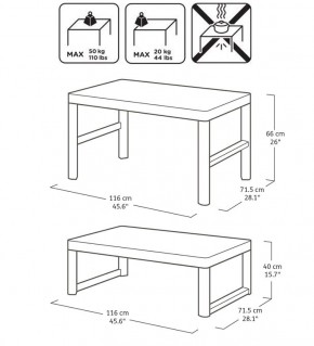 Раскладной стол Лион с регулируемой высотой столешницы (Lyon rattan table) графит (h400/650) в Ноябрьске - noyabrsk.ok-mebel.com | фото 3