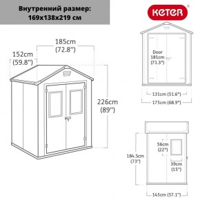 Сарай Манор 6*5 TWF (два окна на фасаде) MANOR 6x5 DD (two windows at the front) в Ноябрьске - noyabrsk.ok-mebel.com | фото 2