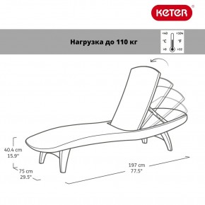 Шезлонг Пацифик (Pacific) графит в Ноябрьске - noyabrsk.ok-mebel.com | фото 2