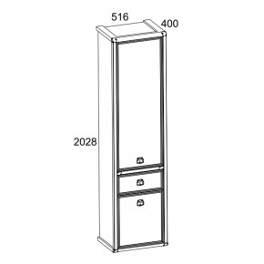 Шкаф 2D1S, MAGELLAN, цвет Сосна винтаж в Ноябрьске - noyabrsk.ok-mebel.com | фото 2