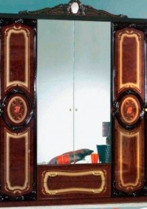 Шкаф 4-х дверный с зеркалами (01.144) Роза (могано) в Ноябрьске - noyabrsk.ok-mebel.com | фото