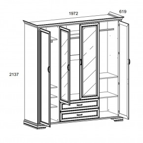 Шкаф 4D2S Z , MONAKO, цвет Сосна винтаж в Ноябрьске - noyabrsk.ok-mebel.com | фото