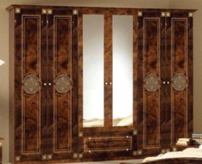 Шкаф 6-и дверный с зеркалами (02.146) Рома (орех) в Ноябрьске - noyabrsk.ok-mebel.com | фото 1