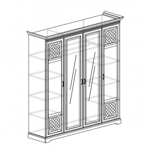 Шкаф для одежды 4-дверный №814 Парма кремовый белый в Ноябрьске - noyabrsk.ok-mebel.com | фото 2