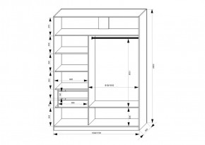 Шкаф-купе 1500 серии NEW CLASSIC K2+K2+B2+PL2(2 ящика+1 штанга+1 полка) профиль «Капучино» в Ноябрьске - noyabrsk.ok-mebel.com | фото 3