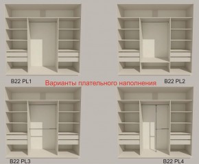 Шкаф-купе 2100 серии SOFT D2+D7+D3+B22+PL2 (по 2 ящика лев/прав+1штанга+1полка) профиль «Графит» в Ноябрьске - noyabrsk.ok-mebel.com | фото 6