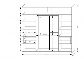 Шкаф-купе 2150 серии NEW CLASSIC K4+K4+K4+B22+PL4(по 2 ящика лев/прав+F обр.штанга) профиль «Капучино» в Ноябрьске - noyabrsk.ok-mebel.com | фото 3