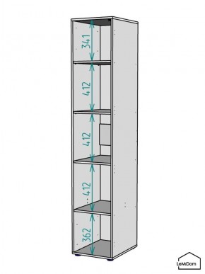 Шкаф Linnea MHR-1-2 2050х400х510 (Графит-М 11.1.25) в Ноябрьске - noyabrsk.ok-mebel.com | фото 3