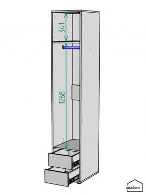 Шкаф Linnea MHR-1-3 2050х400х510 (ДВ-М 11.1.25) в Ноябрьске - noyabrsk.ok-mebel.com | фото 3
