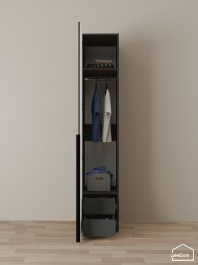 Шкаф Linnea MHR-1-3 2050х400х510 (Графит-М 11.1.25) в Ноябрьске - noyabrsk.ok-mebel.com | фото 3