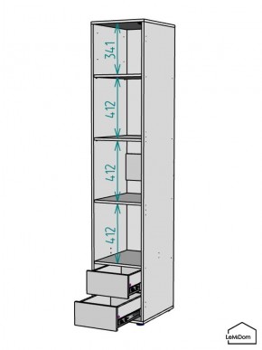 Шкаф Linnea MHR-1-4 2050х400х510 (Графит-М 11.1.25) в Ноябрьске - noyabrsk.ok-mebel.com | фото 3