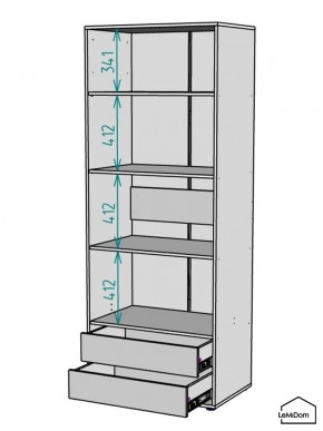 Шкаф Linnea MHR-2-4 2050х800х510 (Графит-М 11.1.25) в Ноябрьске - noyabrsk.ok-mebel.com | фото 3