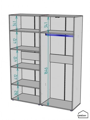 Шкаф Linnea MHR-4PO-1 2050х1600х510 (Белый-М 11.1.1) в Ноябрьске - noyabrsk.ok-mebel.com | фото 3