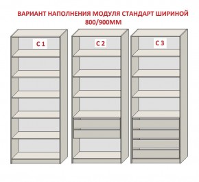 Шкаф распашной серия «ЗЕВС» (PL3/С1/PL2) Серый камень/Небраска натуральный в Ноябрьске - noyabrsk.ok-mebel.com | фото 6