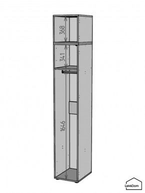 Шкаф с антресолью Linnea MHR-1A-1 2450х400х510 (ДВ-М 11.1.25) в Ноябрьске - noyabrsk.ok-mebel.com | фото 3