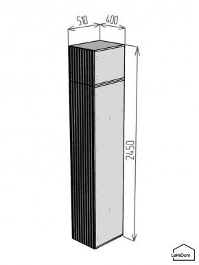 Шкаф с антресолью Linnea MHR-1A-2 2450х400х510 (Белый-М 11.1.2) в Ноябрьске - noyabrsk.ok-mebel.com | фото 2