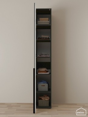 Шкаф с антресолью Linnea MHR-1A-2 2450х400х510 (Графит-М 11.1.25) в Ноябрьске - noyabrsk.ok-mebel.com | фото 4