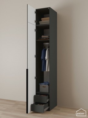 Шкаф с антресолью Linnea MHR-1A-3 2450х400х510 (Графит-М 11.1.25) в Ноябрьске - noyabrsk.ok-mebel.com | фото 5