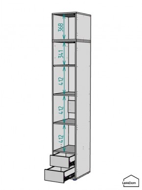 Шкаф с антресолью Linnea MHR-1A-4 2450х400х510 (Белый-М 11.1.2) в Ноябрьске - noyabrsk.ok-mebel.com | фото 3