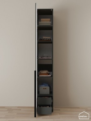 Шкаф с антресолью Linnea MHR-1A-4 2450х400х510 (Графит-М 11.1.25) в Ноябрьске - noyabrsk.ok-mebel.com | фото 4