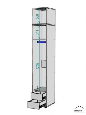 Шкаф с антресолью Linnea MHR-1POA-3 2450х400х510 (Белый-М 11.1.2) в Ноябрьске - noyabrsk.ok-mebel.com | фото 3