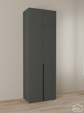 Шкаф с антресолью Linnea MHR-2A-1 2450х800х510 (Графит-М 11.1.25) в Ноябрьске - noyabrsk.ok-mebel.com | фото