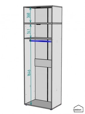 Шкаф с антресолью Linnea MHR-2A-1 2450х800х510 (Графит-М 11.1.25) в Ноябрьске - noyabrsk.ok-mebel.com | фото 3