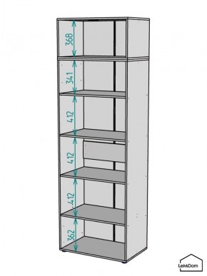 Шкаф с антресолью Linnea MHR-2A-2 2450х800х510 (Графит-М 11.1.25) в Ноябрьске - noyabrsk.ok-mebel.com | фото 3