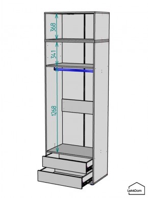 Шкаф с антресолью Linnea MHR-2A-3 2450х800х510 (Белый-М 11.1.2) в Ноябрьске - noyabrsk.ok-mebel.com | фото 3