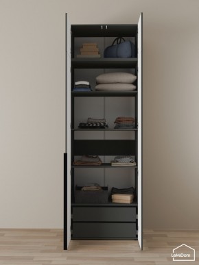 Шкаф с антресолью Linnea MHR-2A-3 2450х800х510 (Графит-М 11.1.25) в Ноябрьске - noyabrsk.ok-mebel.com | фото 5