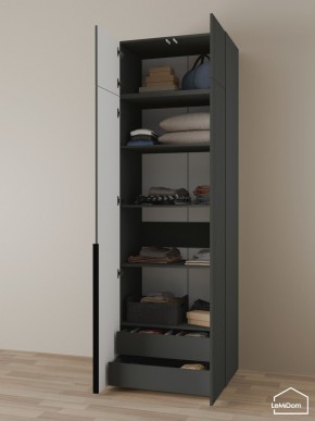 Шкаф с антресолью Linnea MHR-2A-3 2450х800х510 (Графит-М 11.1.25) в Ноябрьске - noyabrsk.ok-mebel.com | фото 6